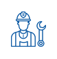 Construction worker with wrench