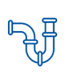Pipe icon in blue outline